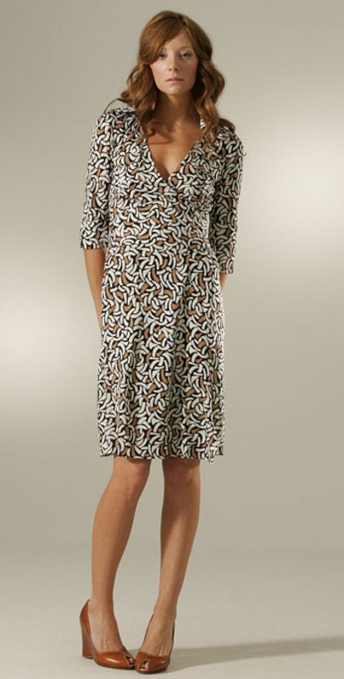 Diane von Furstenberg Denise Silk Wrap Dress Y2K 2007 Archive Print